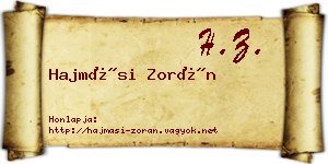 Hajmási Zorán névjegykártya
